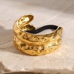 Gold color / 1 Pair Simple Series Retro Turtle Stainless Steel  Gold Color Women's Hair Bands Picture2